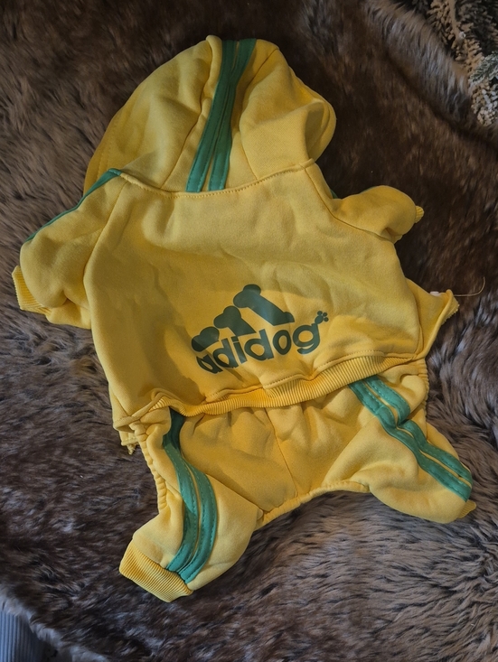 Other - Yellow & Teal Hooded Dog One-Piece